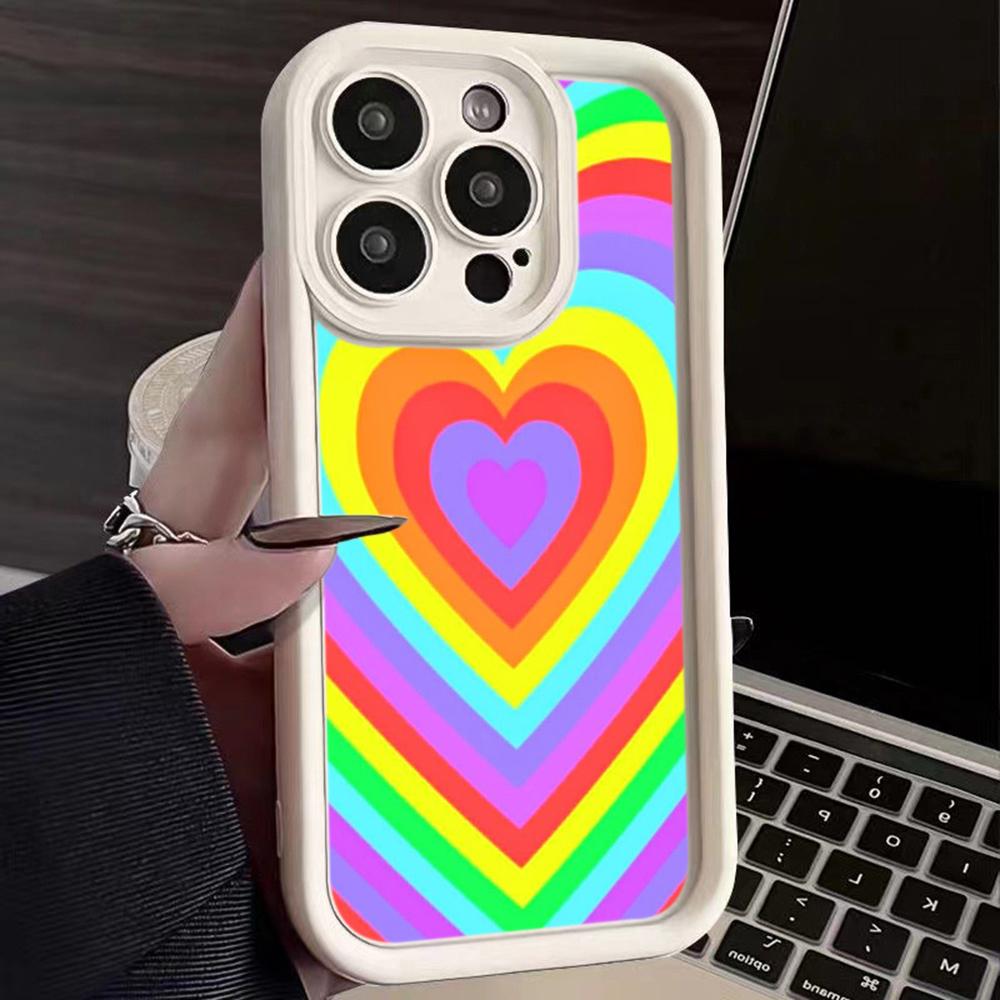 Ae93 Rainbow Art Design Protective Phone Cases for iPhone 13 14 15 Pro Max XR infinix Hot 40i 30i Tecno Camon 30 20 Pro Angel Eyes TPU Back Cover