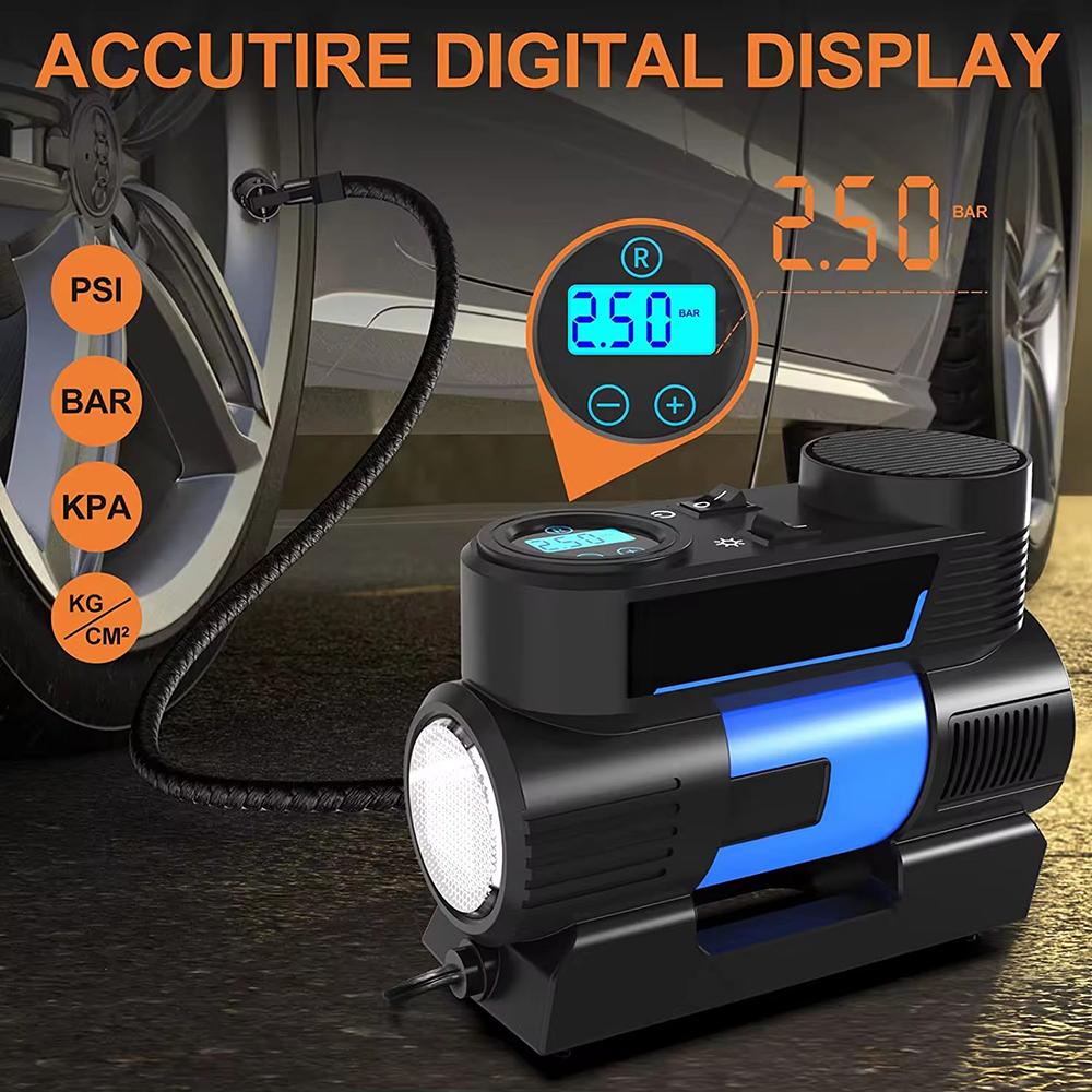 Portable Car Air Compressor 120W 150PSI Electric Digital Display Tire Inflator Pump for Motorcycle Bicycle Boat AUTO Tyre Balls
