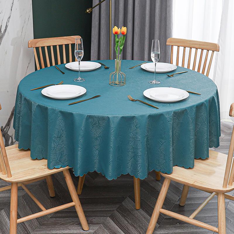 European Waterproof Tablecloth Fabric Oil-Proof And Anti-Scalding Leave-In Tablecloth Hotel Household Round Round Table Dining Table Cloth Tablecloth
