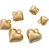 14k Gold Plated Heart-Shaped Copper Pendant Jewelry Accessory 10mm