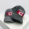 Neue Unisex Baseballkappen mit Stickerei der kanadischen Flagge, atmungsaktiv, Retro-Sonnenschutz, distressed, Schirmmützen, vielseitig, Mode, Freizeit