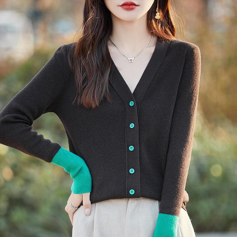 Cardigan da donna leggero 50% lana 50% seta di gelso - Maglieria versatile per 4 stagioni per comfort e stile tutto l'anno