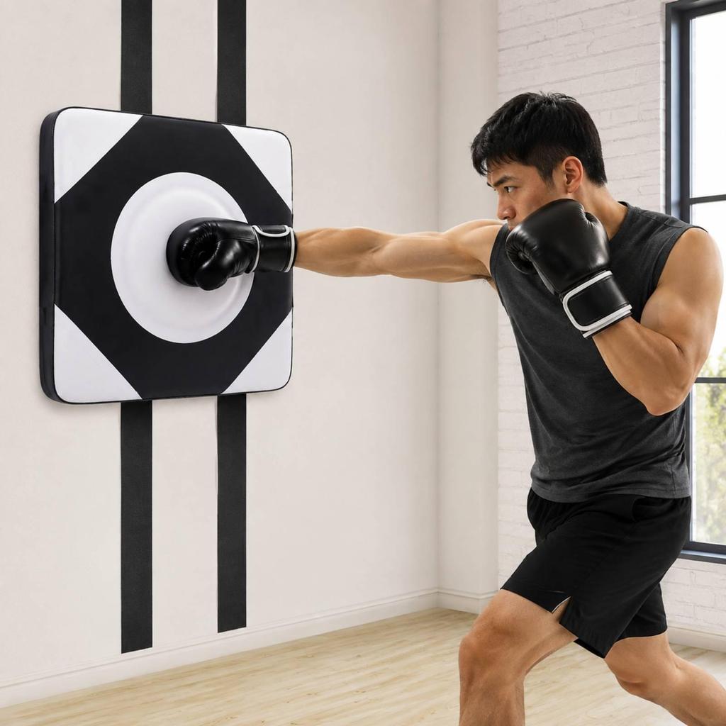 Square Padded Striking Target Shock-Absorbent Wall-Mounted Boxing