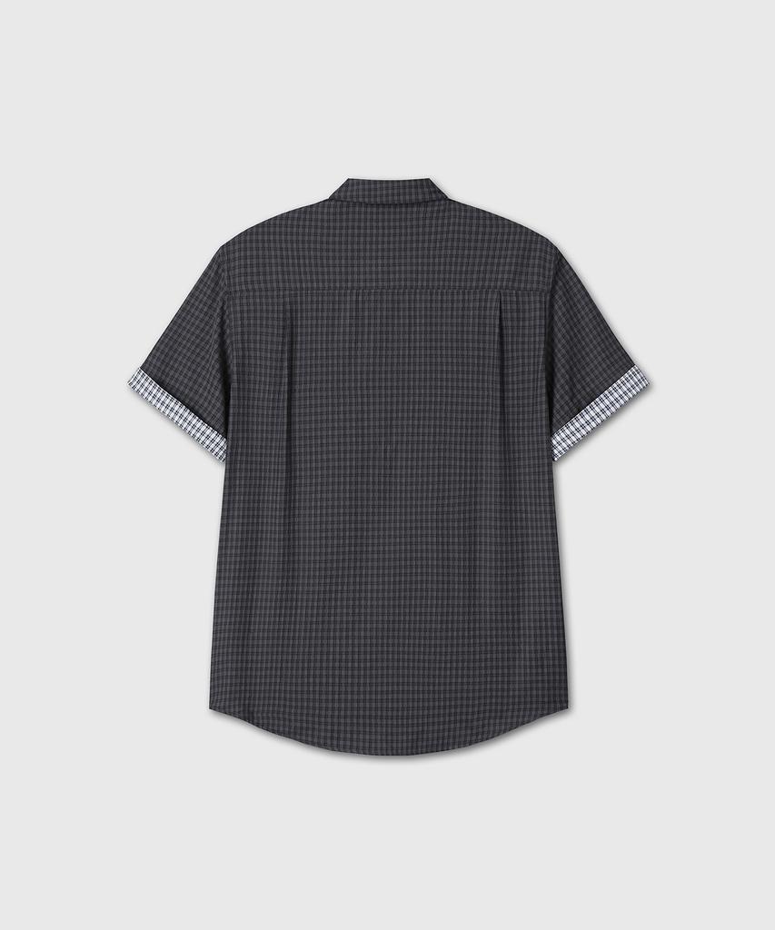 Daibeuin Roll-Up Half Check Shirts (Charcoal)