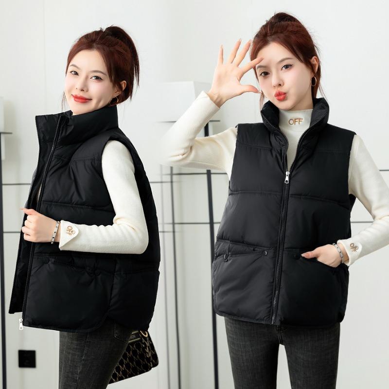 Short vest women's autumn and winter new loose casual stand-up collar comfortable warm bread clothes vest outer wear