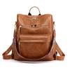 Schoolbagbag Retro Backpack Female Korean Version New Trendy Soft Leather Large Capacity Dual-purpose Women's Backpack Student Schoolbag