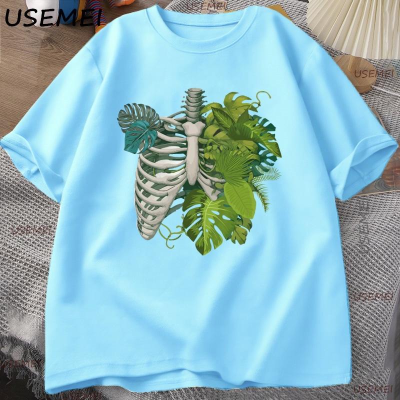 

Skeleton Plant Body Tshirt Women Unisex Funny Plant Lover T Shirt Plant Mom Tee Funny Graphic T Shirts Cotton Short Sleeve Clothes 4XL
