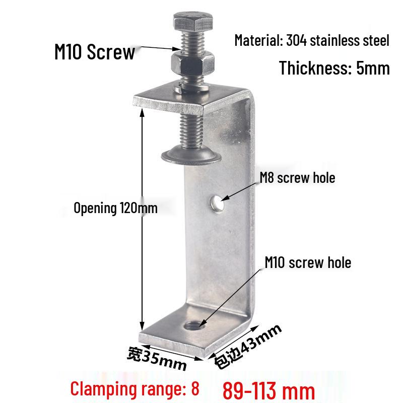 304 Stainless Steel U-Shaped Tiger Pipe Clamp Fastening Clip