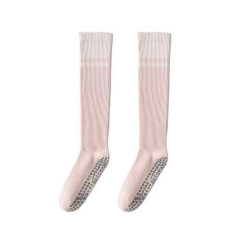 Women s Spring and Summer Long Tube Yoga Socks Anti Slip Pilates Specialized Training Exercise and Fitness Pressure Yoga Socks One Size розовый