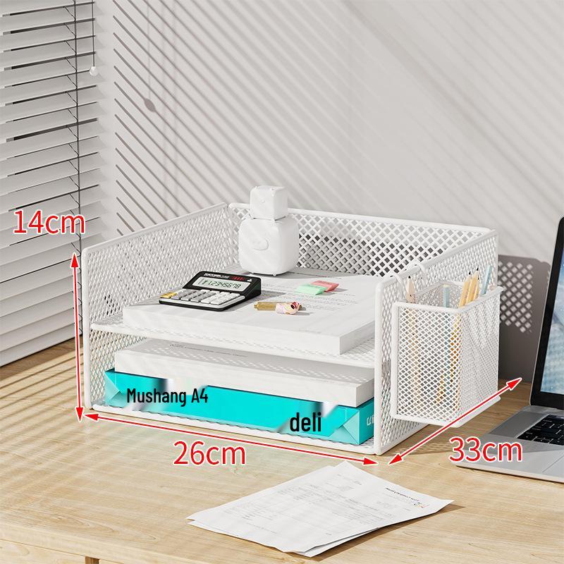 Multi-Layer Metal Desktop File Rack and Document Holder