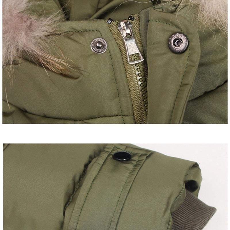 Boy Child Coats Kids Down Jacket Winter Warm Fur Collar Hooded Coat Thicken Padded Cotton Clothes