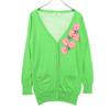 EmilyTemple Cute Long Sleeve Knit Cardigan Green Ribbon Women Used