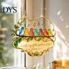 Living Room Wall Hanging Acrylic Songbird Window Pendant, Inspirational Bird & Floral Sun Colorful Suncatcher Catcher, Religious Bible Verse