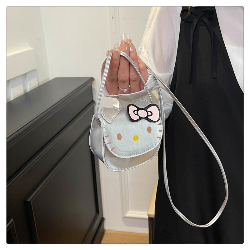 Hello Kitty Mini Bag for Girls Cute Cartoon Cat Shoulder Crossbody Bag Small Square Coin Purse KTB