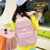 Four-Piece Backpack Set Women's Campus Backpack Solid Color Student Schoolbag