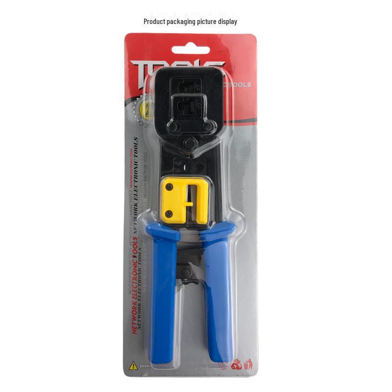 MANCOM 6P8P Crimping & Wire Stripping Pliers, EZ Multi-Color Through-Hole Crystal Head Network Cable Tool