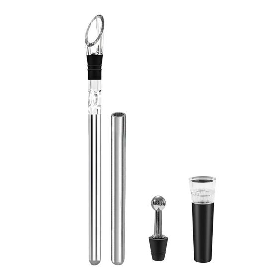 Wine Cooling Stick Wine Chiller with Aerator Spout Stainless Steel Iceless Wine Bottle Cooler Stick for Enhanced Aroma Flavor