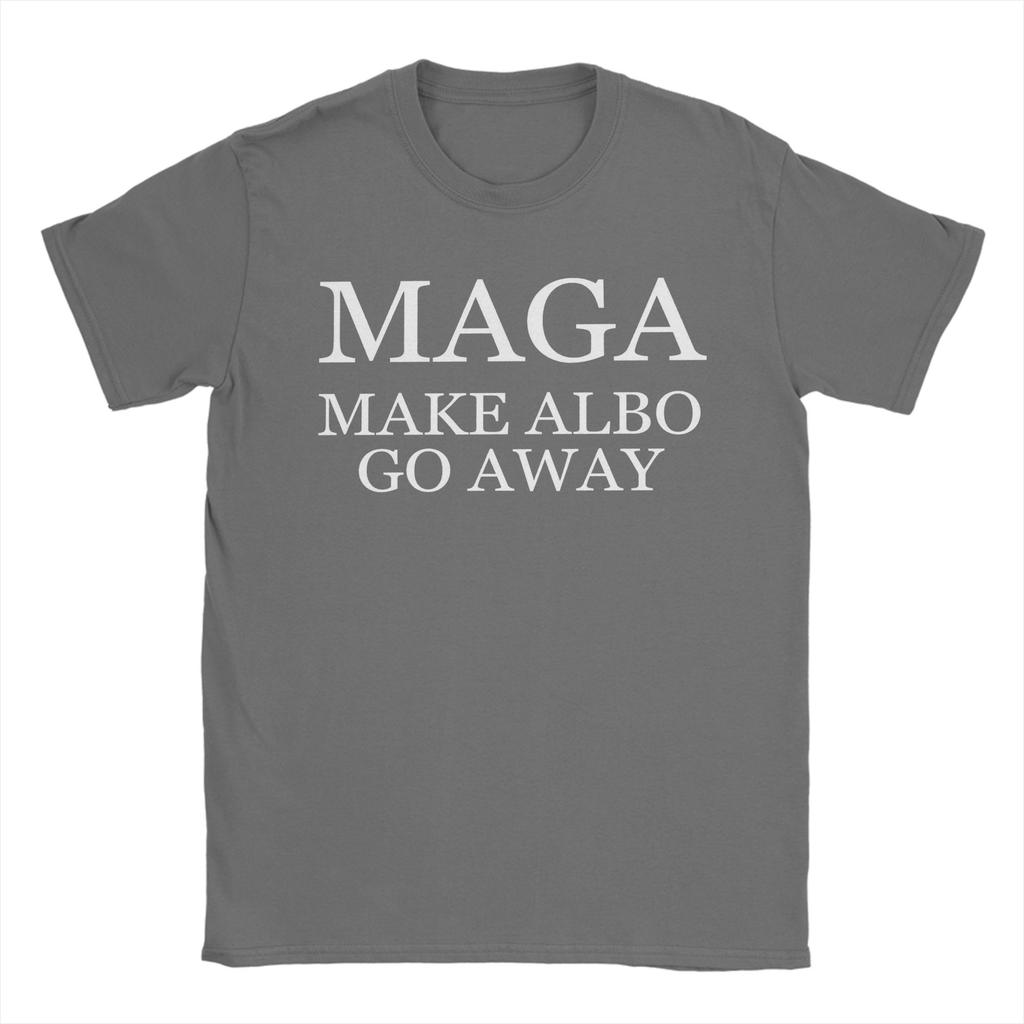 MAGA Make Albo Go Away  TShirts Men  Novelty Cotton Tee Shirt O Neck Short Sleeve T Shirts Adult Clothing