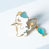 Cartoon Design Animal Badge Pin Enamel Finish Cartoon Cat Pin Creativity Brooch  Anime Pins
