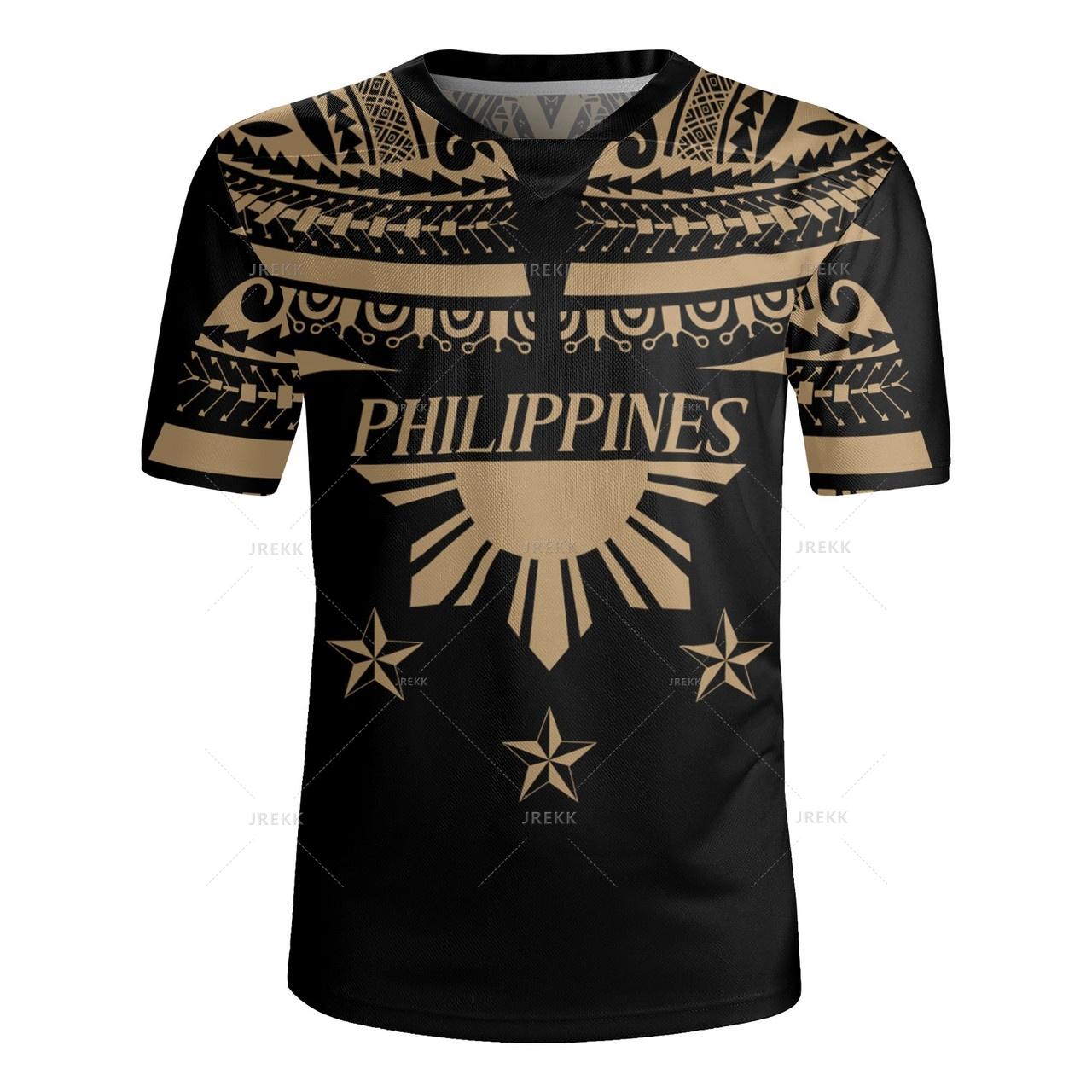 

3D Polynesian Philippines Filipinos Rugby-Jersey Printed O-Neck T Shirt Pride To Be Filipinos Graphic O Neck T-shirts Tee Shirts XS