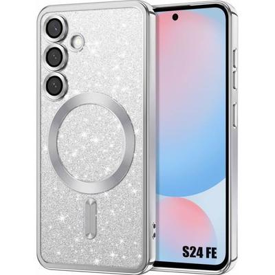 Protective Case - Booling - for Samsung Galaxy S24 FE - Soft Silicone - Camera Protection - Silver
