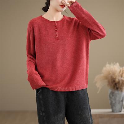 New Autumn Sweaters Pullover Women Basic O-Neck Cardigan Knitting Loose Solid Tops