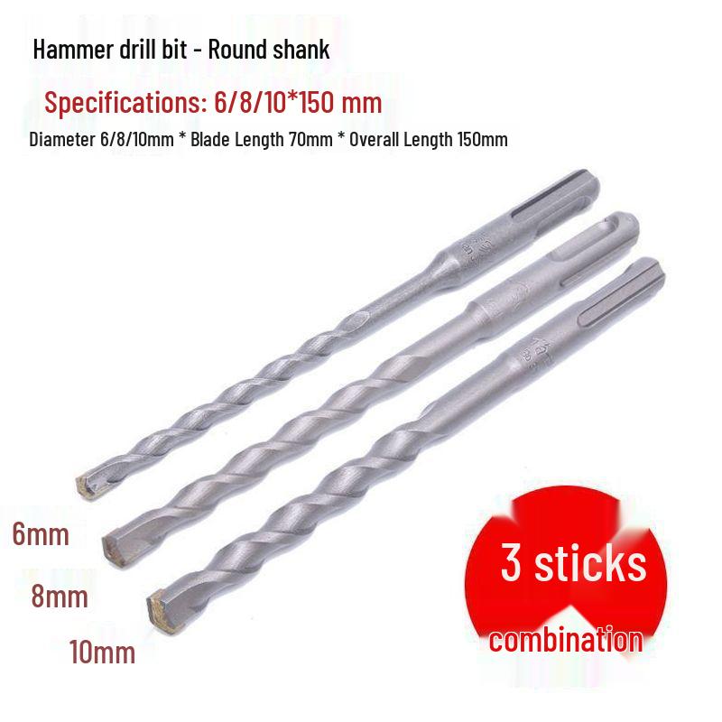 Extended Rotary Hammer Drill Bit for Concrete, Stone, and Brick