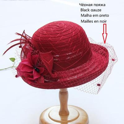 Dámský okouzlující síťovaný sluneční klobouk zakrývající obličej Letní dámský párty svatební klobouk Kentucky Derby kostelní klobouk široký okraj proti UV záření plážová čepice