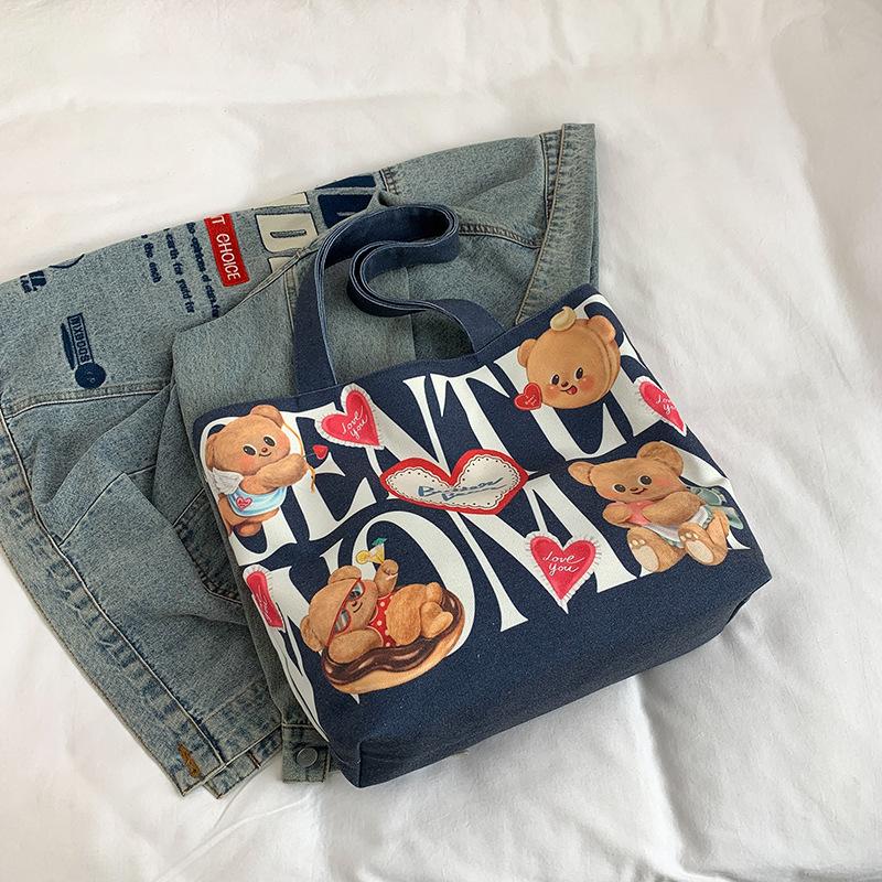 Large Capacity Canvas Bag Women's 2025 New College Student Shoulder Bag Class Simple Book Commuter Tote Bag