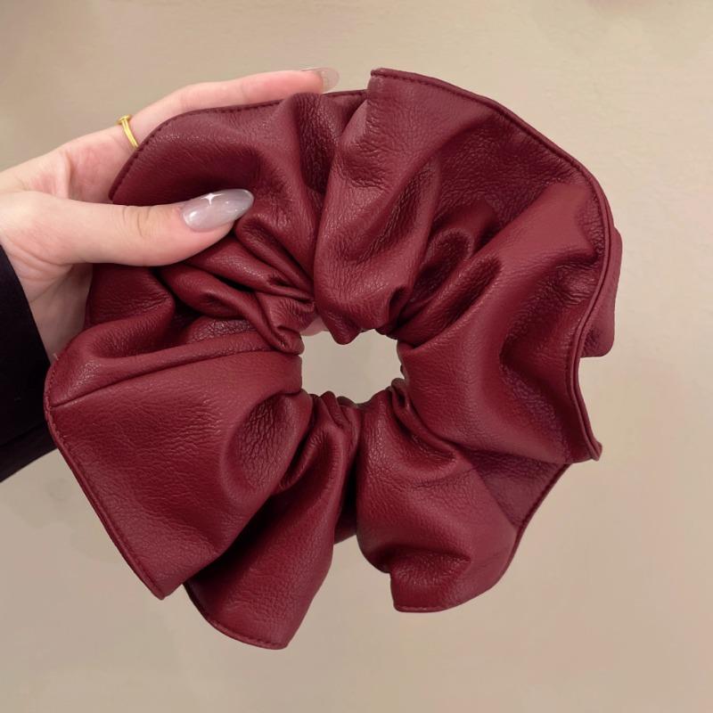 Large Leather Large Intestine Hair Band Leopard Print Retro Hair Tie Hair Tie and Hair Accessory