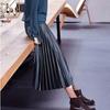 Womens Fashion Pleated Midi Long Skirt Female Korean Japanese Casual High Waist Skirts Spring