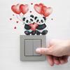 Heart Balloon Red Panda Switch Sticker Self-Adhesive Removable Wall Sticker Bedroom Hallway Dorm Home Decor