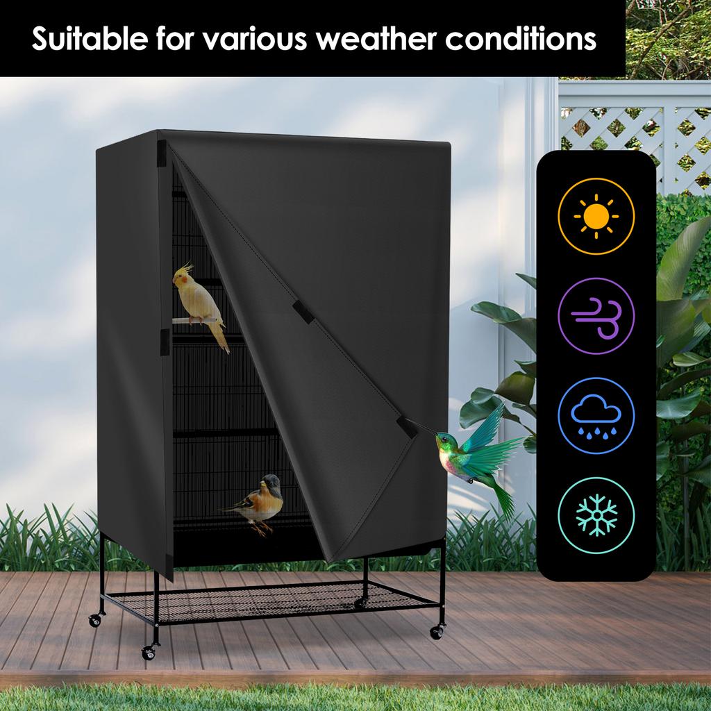 Bird Cage Cover Waterproof Oxford Cloth Pet Cage Cover Adjustable Birdcage Cover Large Safe Bird Night Cover for Parrot Finches