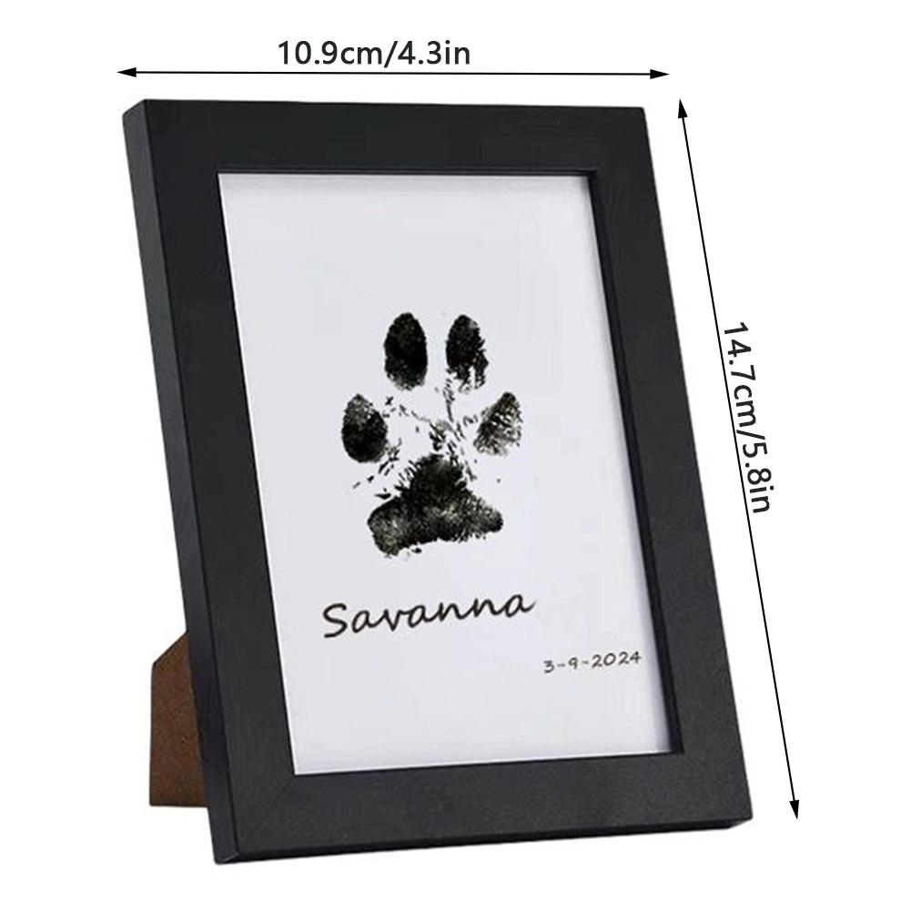 Pet Paw Print Desk Frame With Ink Kit Pet Memorial Picture Frame With Pawprints For Home Decor