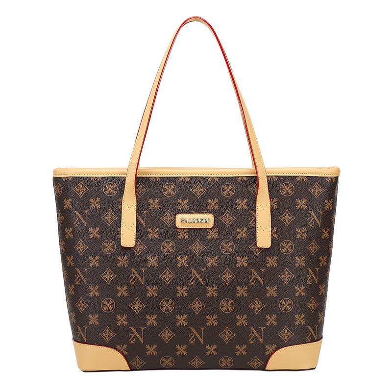 Fashionable One-shoulder Retro Bag Tote Bag Commuter Simple Printed Large Capacity Handbag Women's Bag