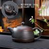 1 PCS Purple Ceramic Relief Single Dragon Phoenix Stone Scoop Pot Ball Hole Filter Large Capacity Purple Mud Retro Teapot