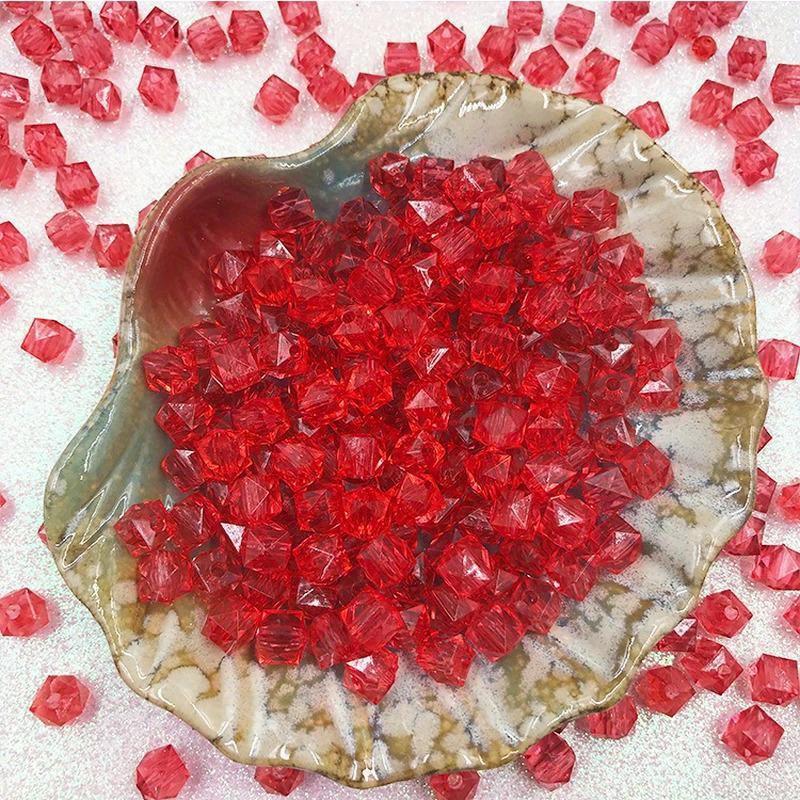 

1set Square Shape Upscale Austrian Crystal Beads Spacer 10mm Transparent Loose Beads for Jewelry Making Bracelet DIY красный