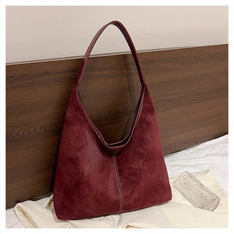 

Трендовая универсальная сумка на одно плечо большой вместимости, сумка-ведро в стиле ретро с матовой отделкой, сумка-тоут красный