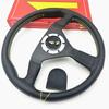 Italy V1 14inch 350mm Steering Wheel Flat Deep Dish Leather JDM Racing Sport With Horn Button With Logo
