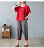 Arrival 2 Piece Sets Women Casual T-shirt and Ankle-length Pants Summer Vintage Style Loose Female Pant Suits