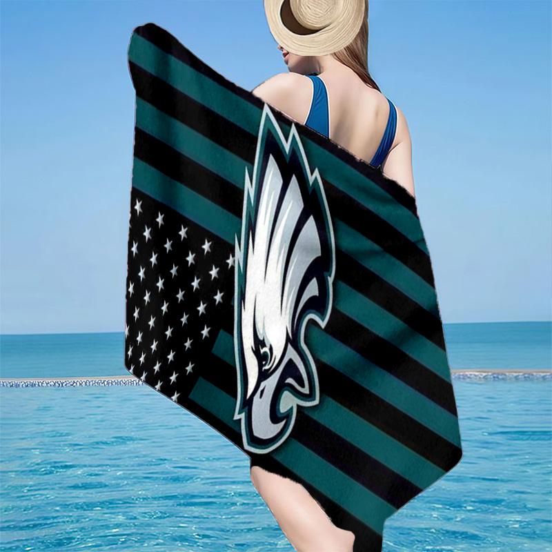 Asciugamano da Spiaggia in Microfibra Philadelphia Eagles, Leggero e Asciugatura Rapida, per Viaggi Estivi, Essenziale per la Spiaggia, Piscina