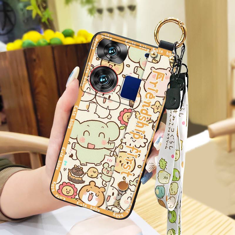 Dirt-resistant Back Cover Phone Case For ZTE Nubia Z60 Ultra Soft Case Shockproof Protective Anti-dust Cute Lanyard Ring