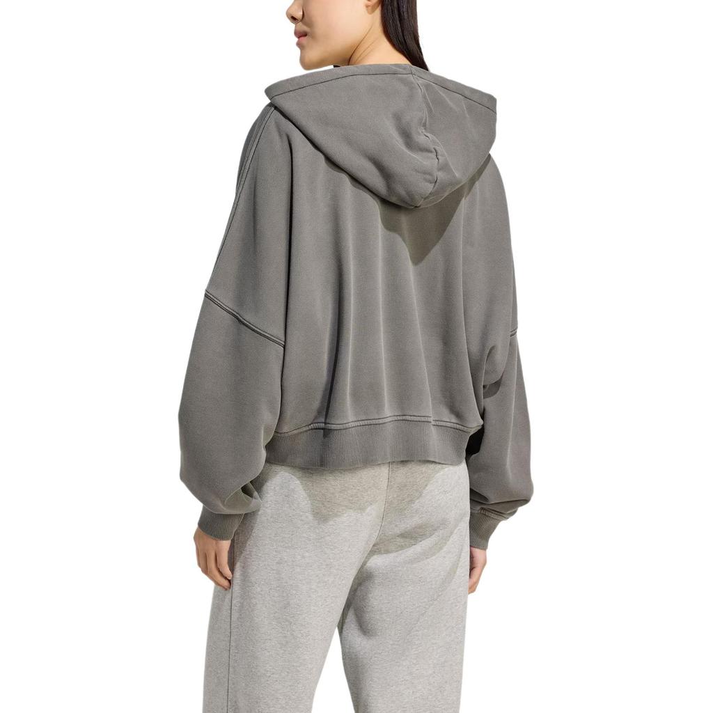 Adidas Originals Washed FW25 Cropped Logo Hoodie Women Hoodies JW7296