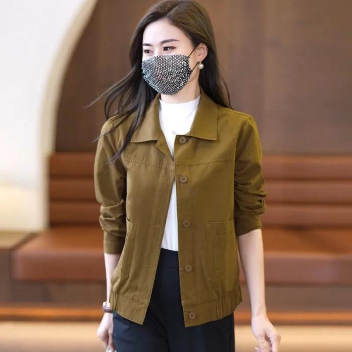 

Повседневная куртка, короткое пальто, женская весенне-осенняя новинка, универсальная приталенная куртка-фрок 4XL