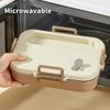 4/5 Grids Portable Bento Box With Bowl & Cutlery 304 Stainless Steel Divided Lunch Box Microwave Heatable Lunch Container Set