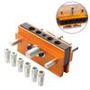 Kit Jig de dibluri cu autocentrare Jig de găurit pentru găuri drepte Set de îmbinare cu biscuiți cu 6 bucșe de ghidaj pentru burghiu Reglabil