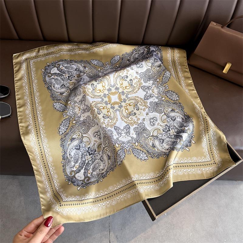 Women S Korean Style Printed Classic Square Scarf For Sun Protection