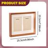 Double Medals Display Case Box Gifts Tabletop Decor Collectible Photo Frame Wood for Patches Runners