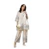 Stylum Women' Floral & Embroidered Cotton Short Kurti Set (Cswhitezinpa3 White, )