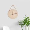 Simple Design Wooden Nordic Sling Wall Clock for Creative Home Living Room Decor